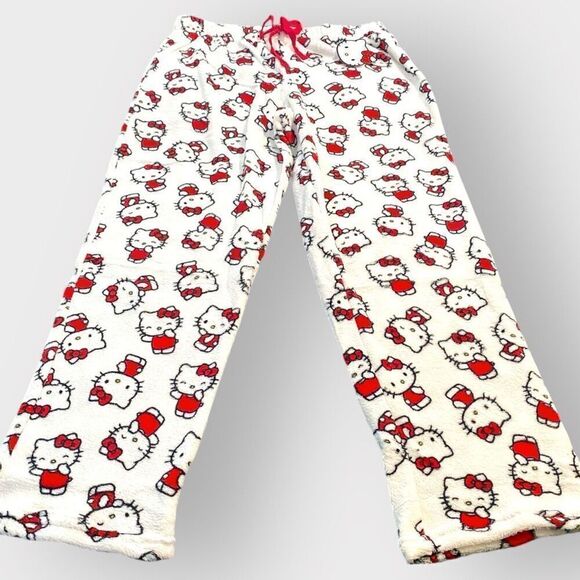 Hello Kitty “Poses All Over” Fuzzy Soft Touch Pajama Pants Womens size X-Large - Picture 4 of 12